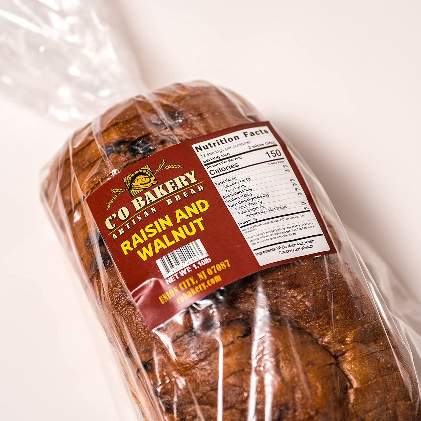 C'O Bakery Artisan Bread Raisin & Walnut - 4 Loaves