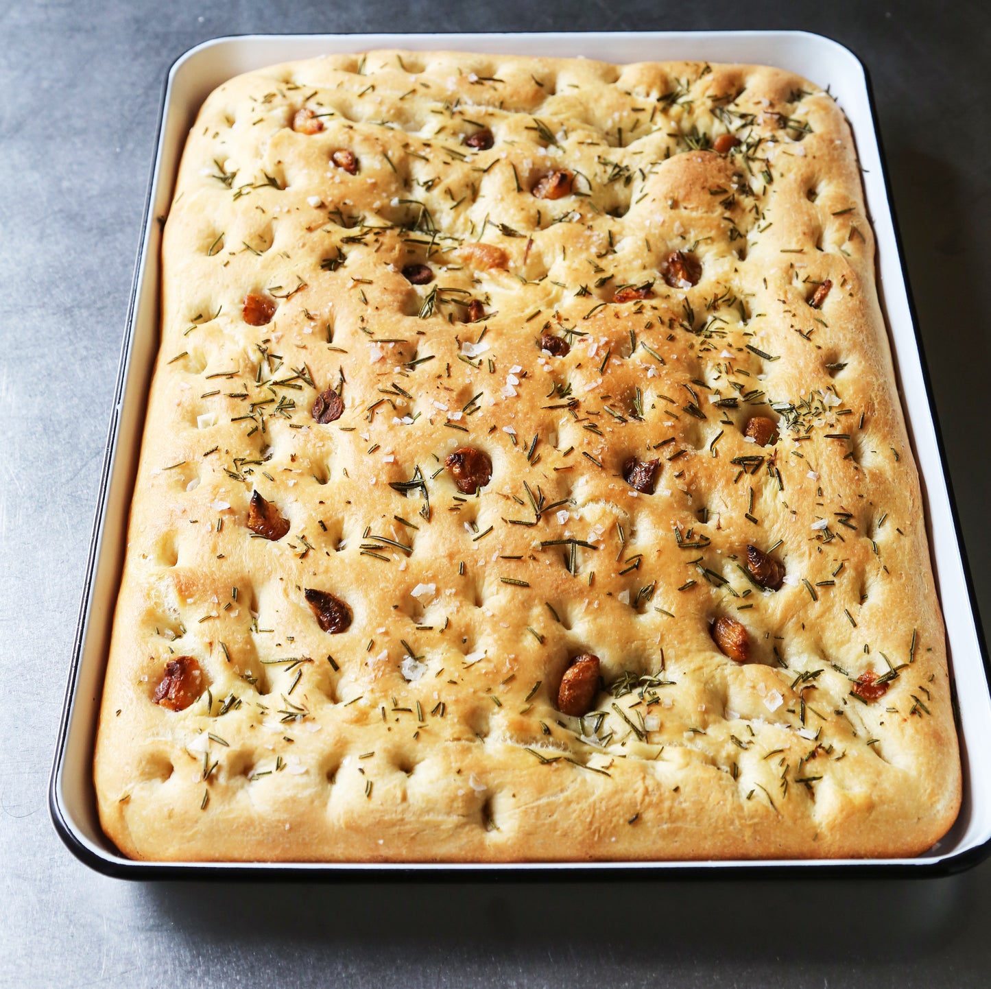 Turano 22.5 oz. Quarter Pan Garlic and Herb Focaccia - 8/Case