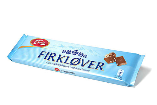 FREIA FIRKLOVER Milk Chocolate with Hazelnut 200g - Case