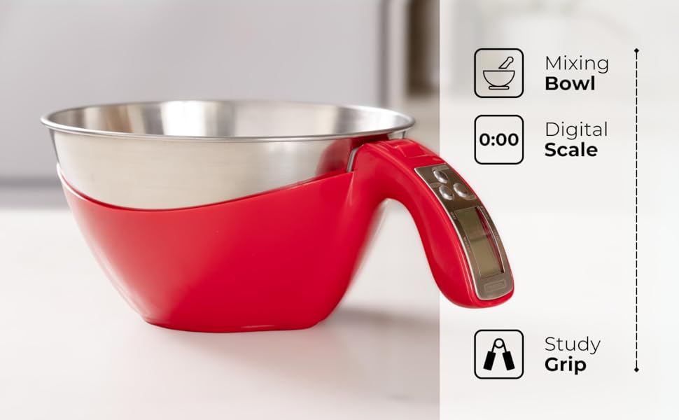 Fradel Digital Kitchen Food Scale with Bowl Removable & Measuring Cup - Stainless Steel, Backlight - 11 lb Capacity - Great Gifts for Cooks!