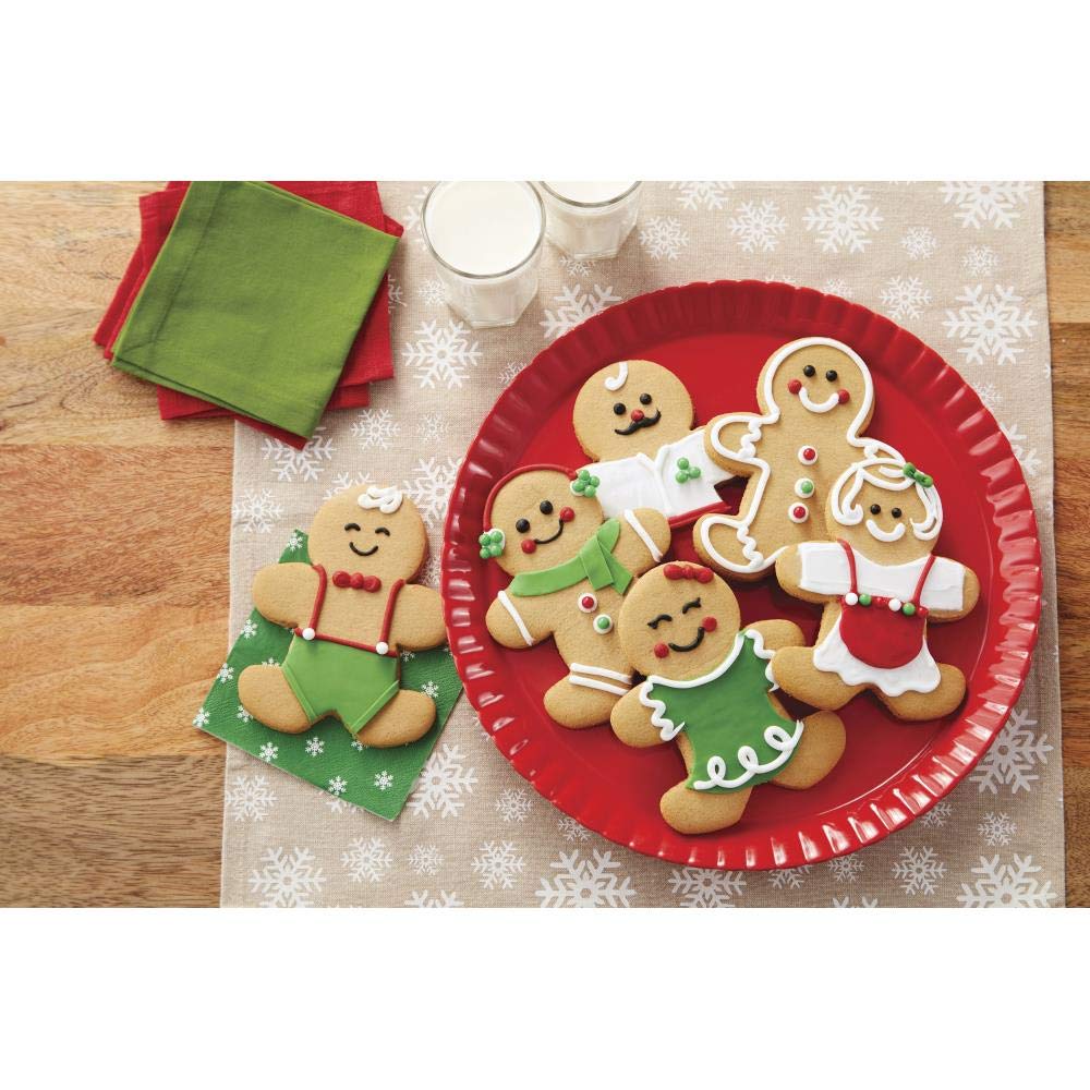 Gingerbread Boy Girl People Pre-Baked 8 Pc Decorating Kit Wilton