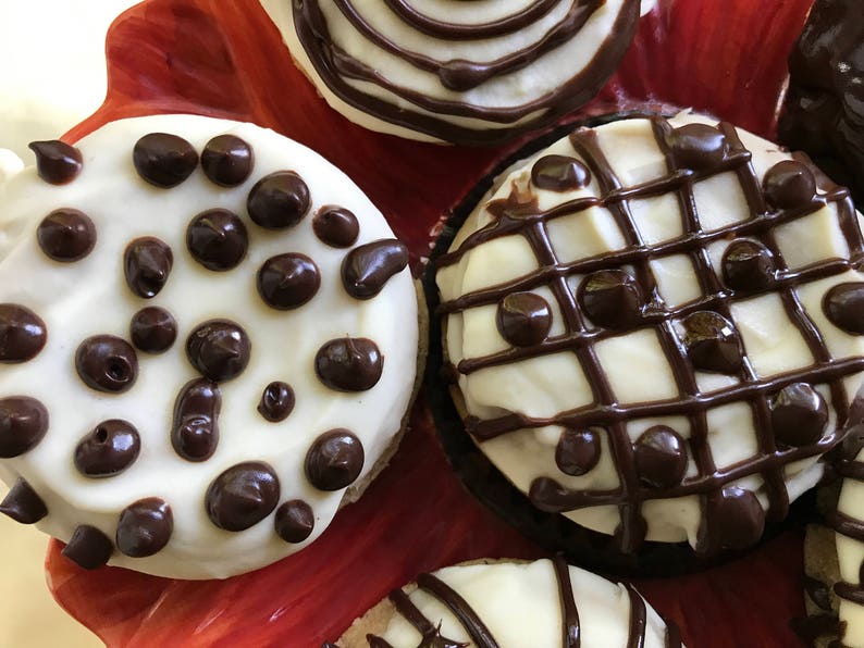 Gluten Free Vegan Lemon Vanilla Dark Chocolate Donuts - 1 Dozen