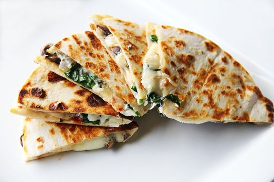 Spinach, Sundried Tomato, Mushroom & Goat Cheese Quesadilla