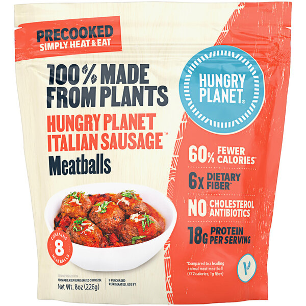 Hungry Planet 8 oz. Plant Based Vegan Italian Sausage Meatball - 12/Case