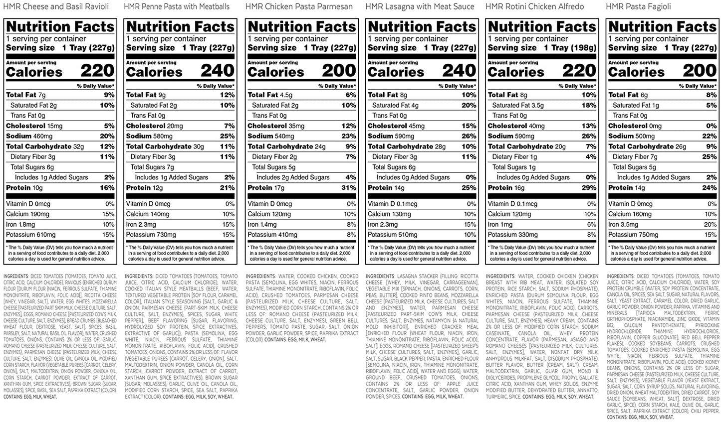 HMR Pasta Classics Entree Bundle - 6 Meals