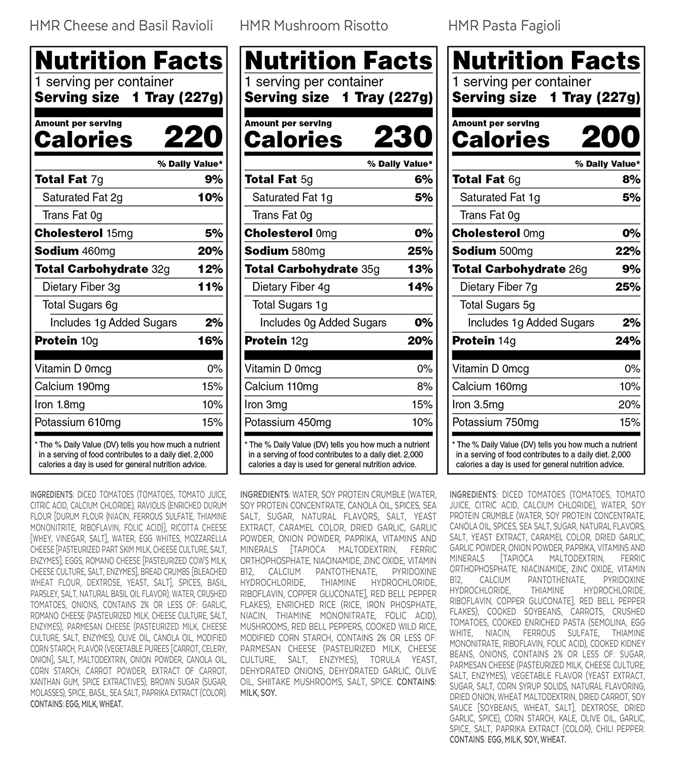HMR Vegetarian Medley Entree Variety Pack: - 6 Meals