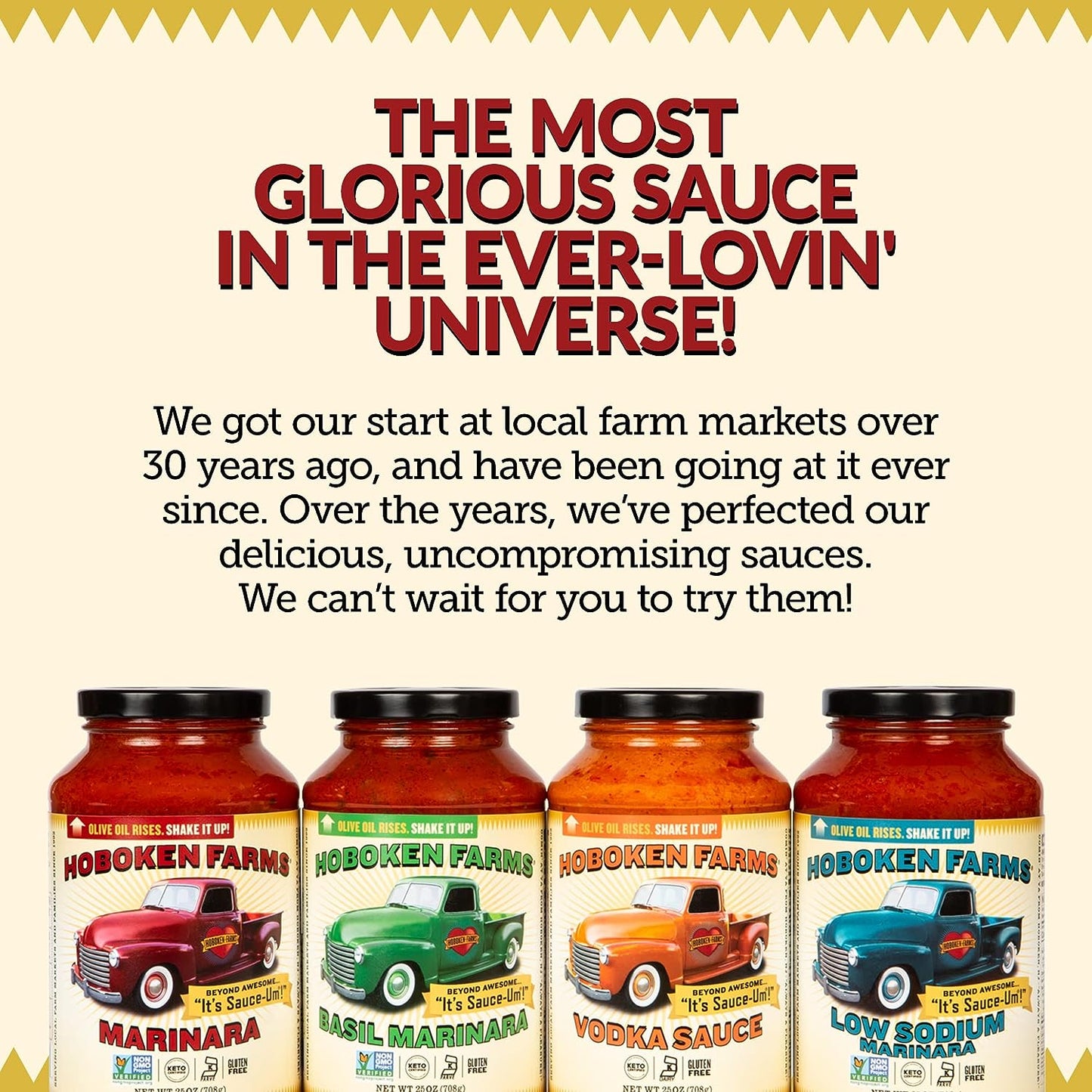 Hoboken Farms Low Sodium Keto Paleo Marinara Gourmet Pasta Sauce - 2 Pack
