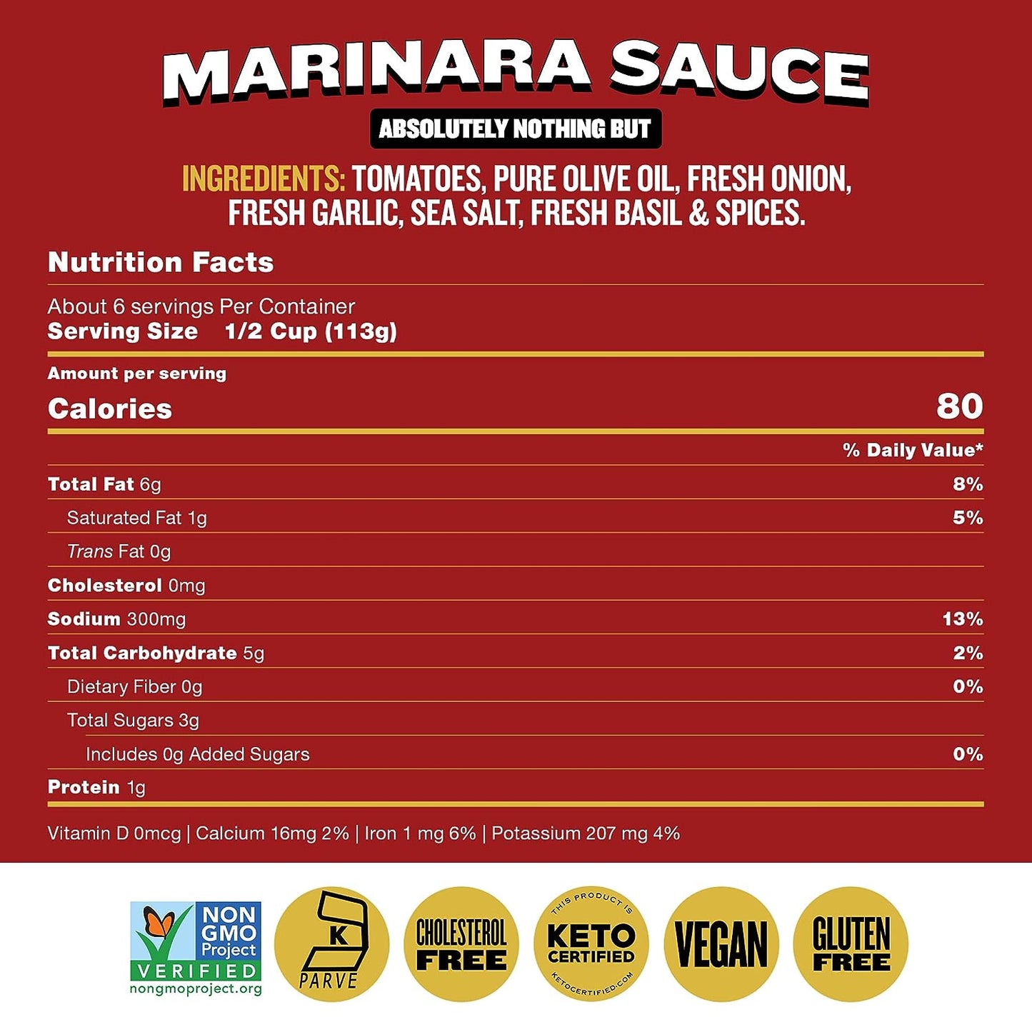 Hoboken Farms Keto Paleo Marinara Gourmet Pasta Sauce - 2 Pack