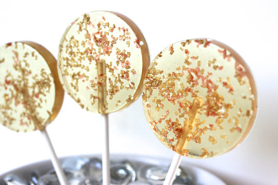 Champagne Lollipops, many flavors & designs, 6 included (as seen in Brides Magazines)
