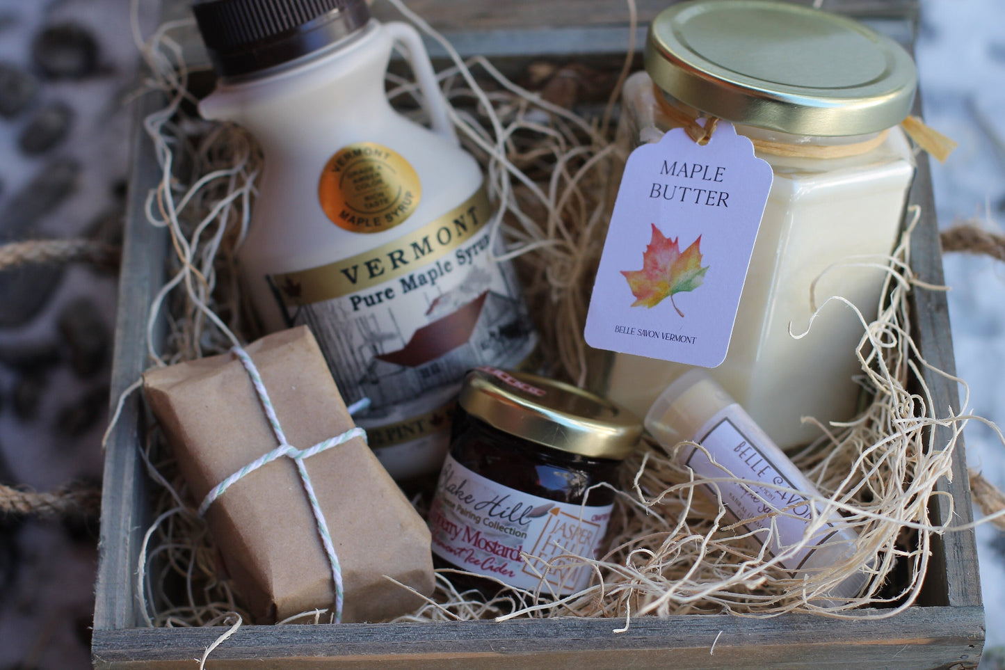 Flavors of Vermont Gift Box Set- Taste of Vermont - Vermont Gift Box-Care Package -Vermont Gift- Homesick for Vermont, Maple Gift