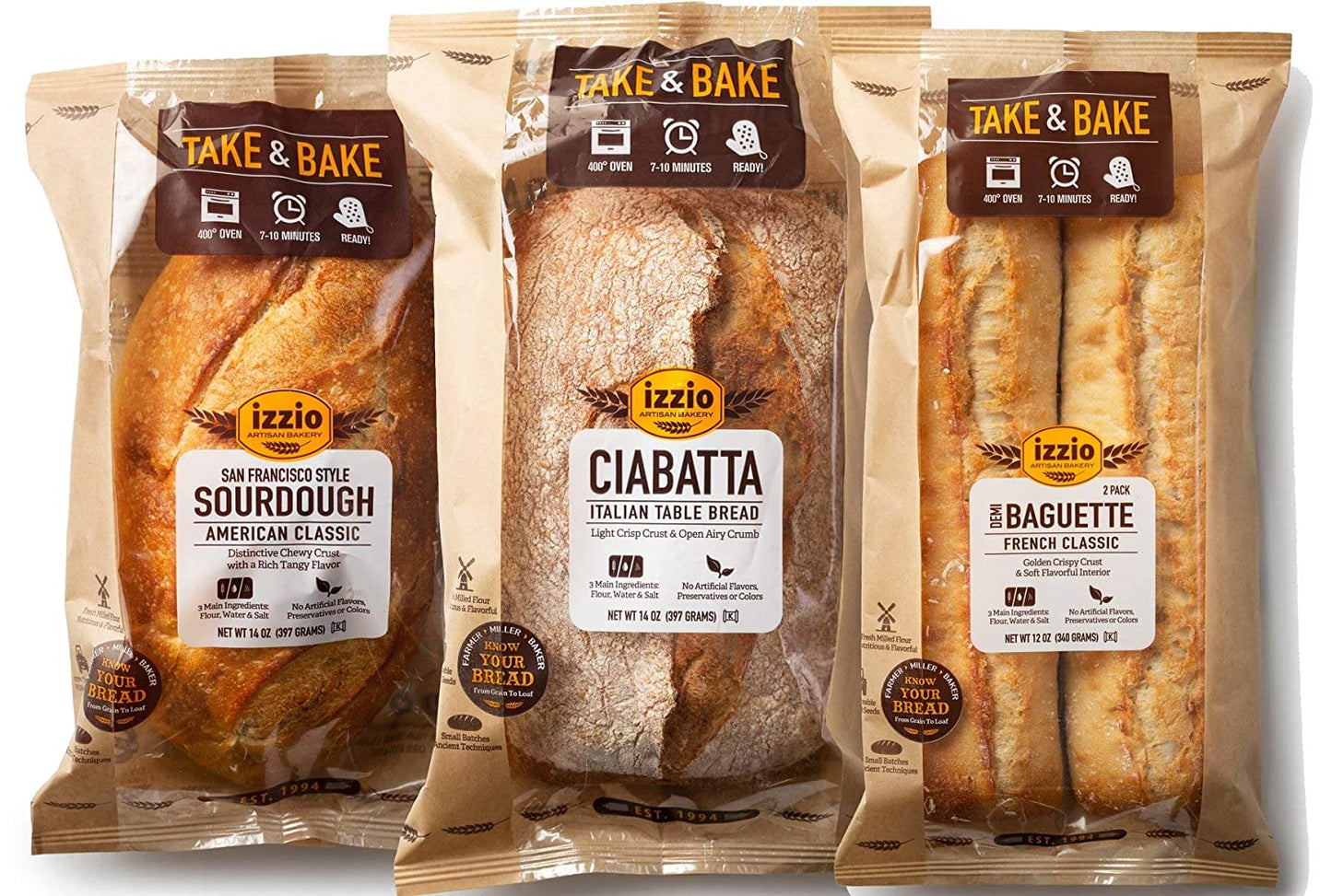 Take & Bake Lucky Seven Multigrain Bread - 3 pack - Izzio