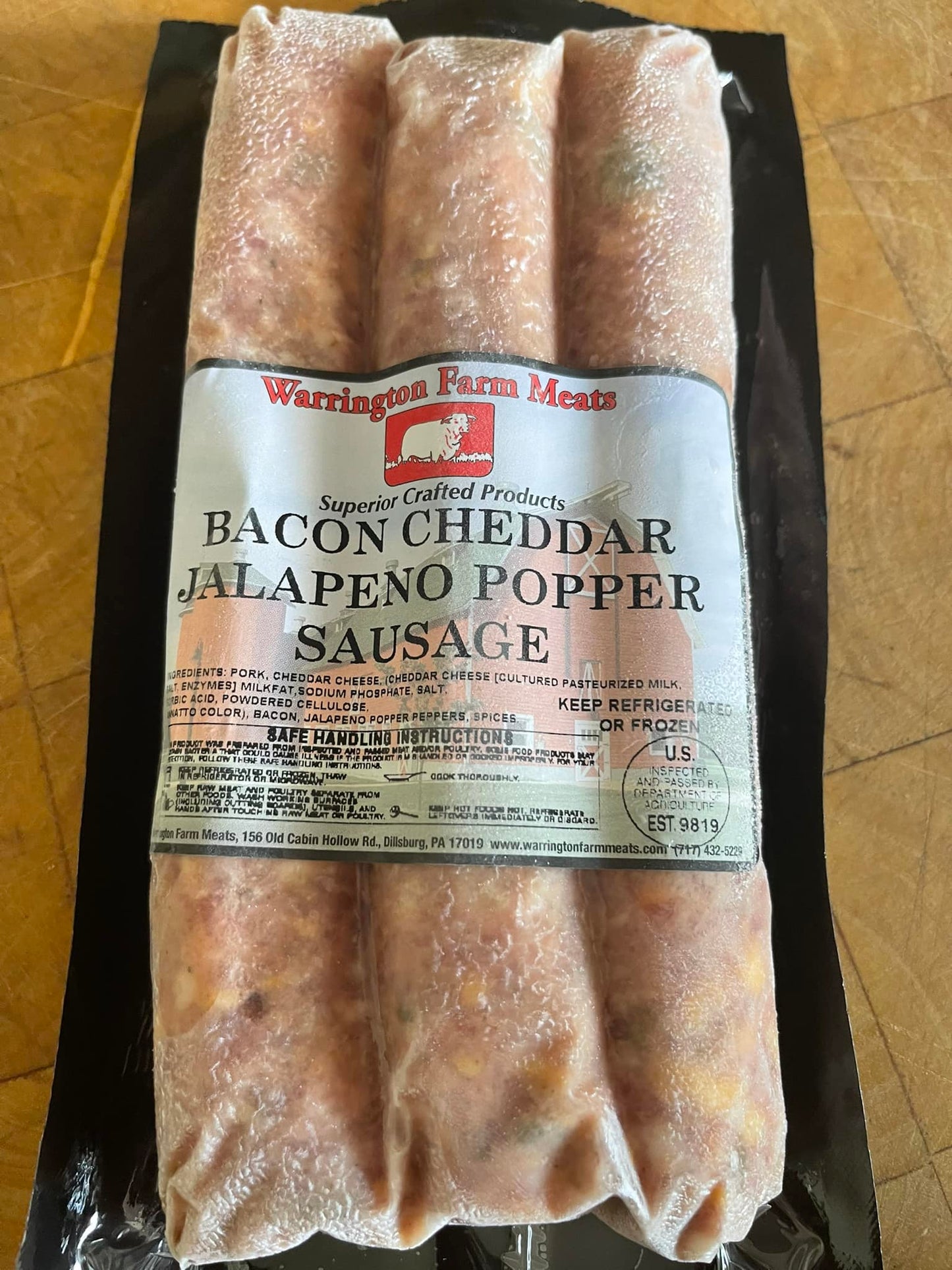 Bacon Cheddar Jalapeno Popper Sausage 1 lb - 10/Case