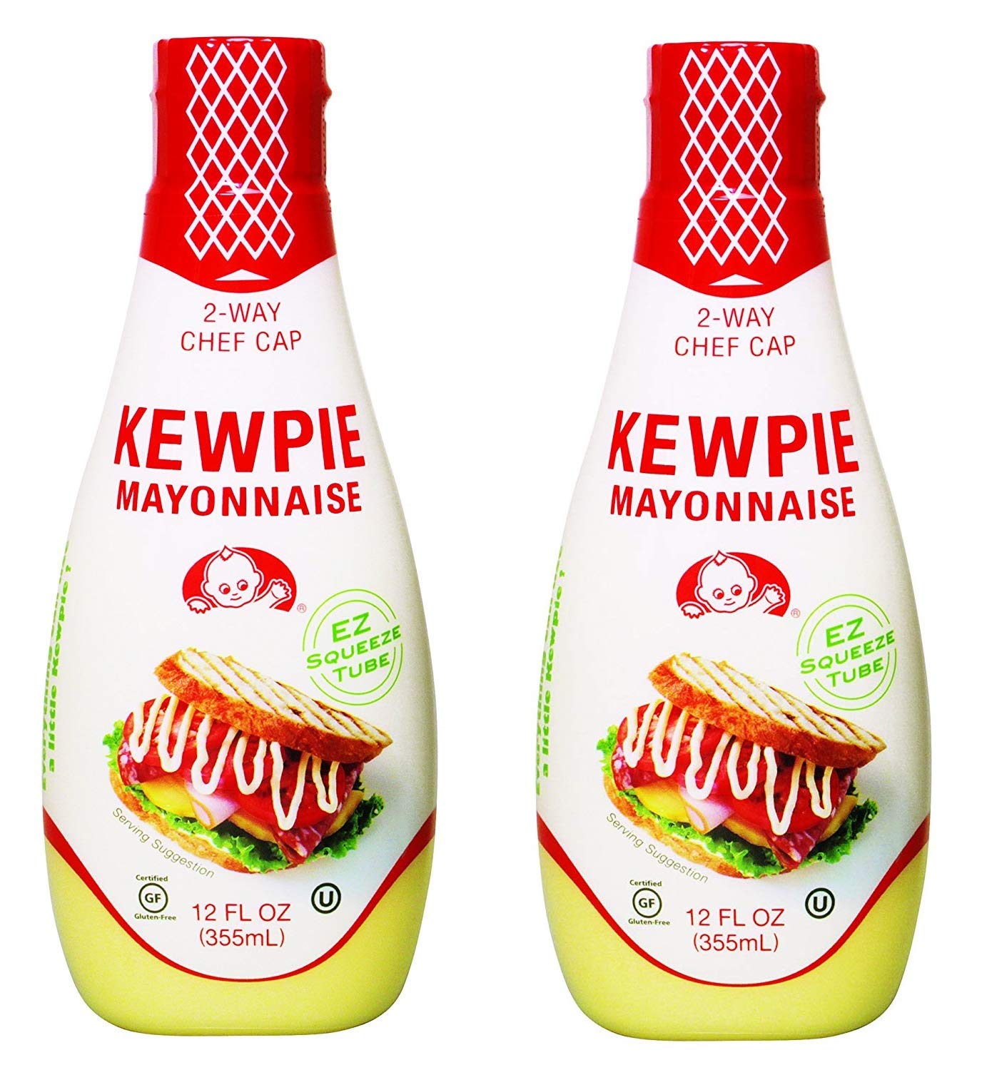 Kewpie Mayonnaise - Japanese Mayo Sandwich Spread Squeeze Bottle - Pack of 2