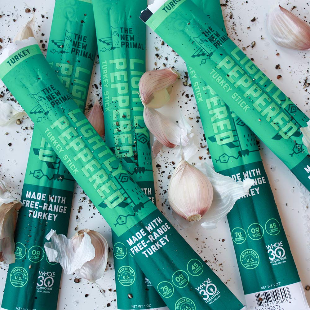 All Natural Lightly Peppered Turkey Meat Sticks - Pack of 20