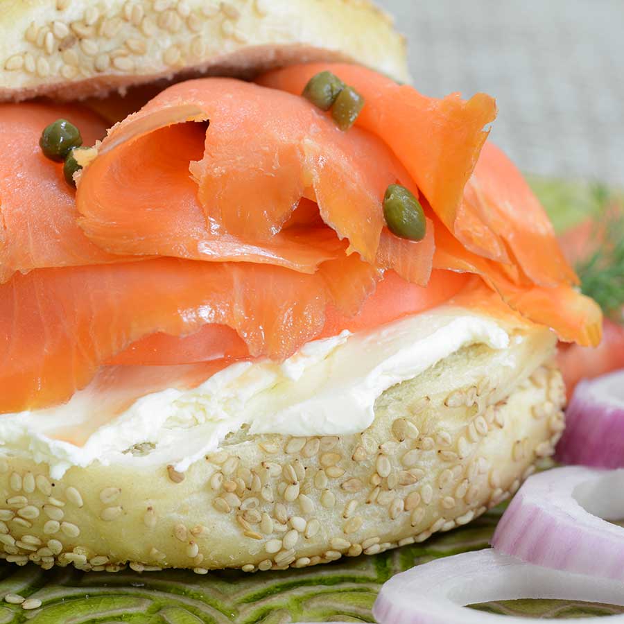 Lox Smoked Salmon For Bagels Gift Set Kit