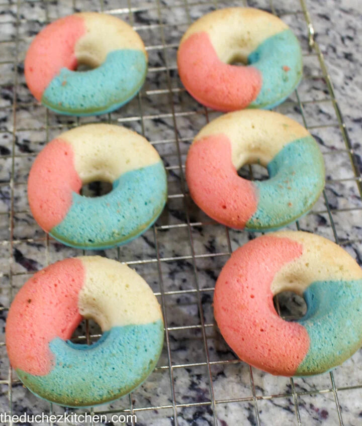 Vegan Rainbow Swirl Glazed Mini Doughnuts Donuts - 1 Dozen