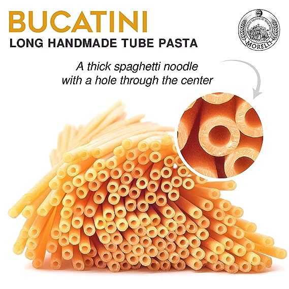 Morelli Bucatini Organic Durum Wheat Semolina Italian Pasta - Pack of 2