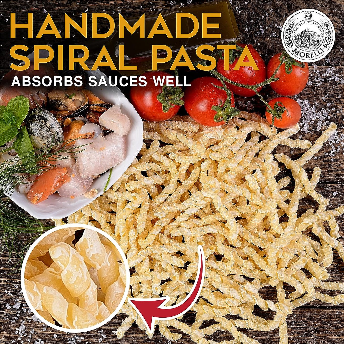 Morelli Spiral Organic Durum Wheat Semolina Italian Pasta - 2 Pack