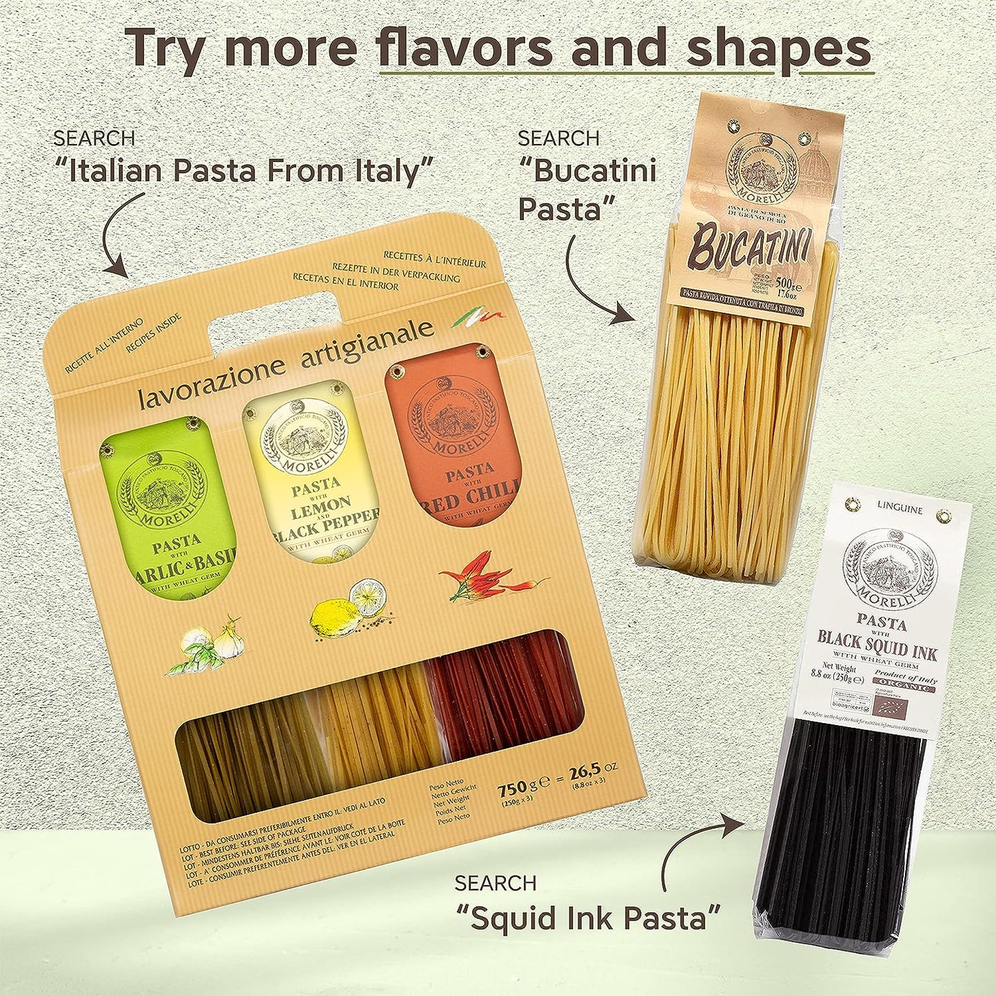 Morelli Spiral Organic Durum Wheat Semolina Italian Pasta - 2 Pack