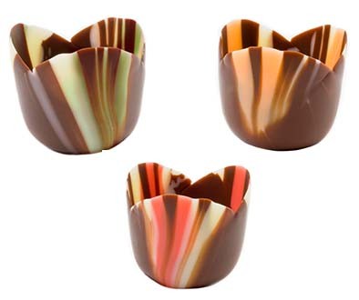Medium Pastel Marbled Chocolate Tulip Cup - includes 36