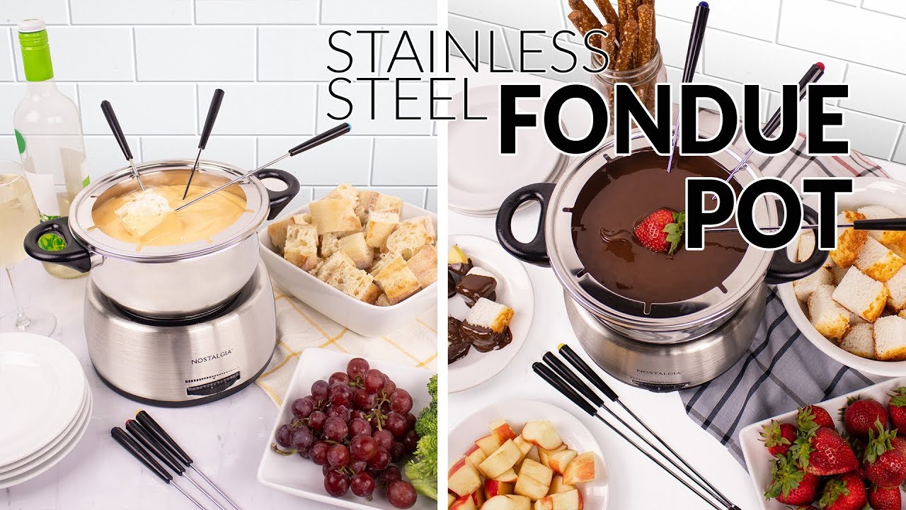Nostalgia 6 Cup Electric Fondue Pot Set for Cheese & Chocolate