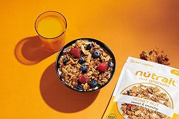 NuTrail Nut Granola Cereal Variety Pack - Blueberry Cinnamon, Honey Nut, Chocolate - No Sugar Added, Keto, Low Carb, Gluten Free, Grain Free - Pack of 3