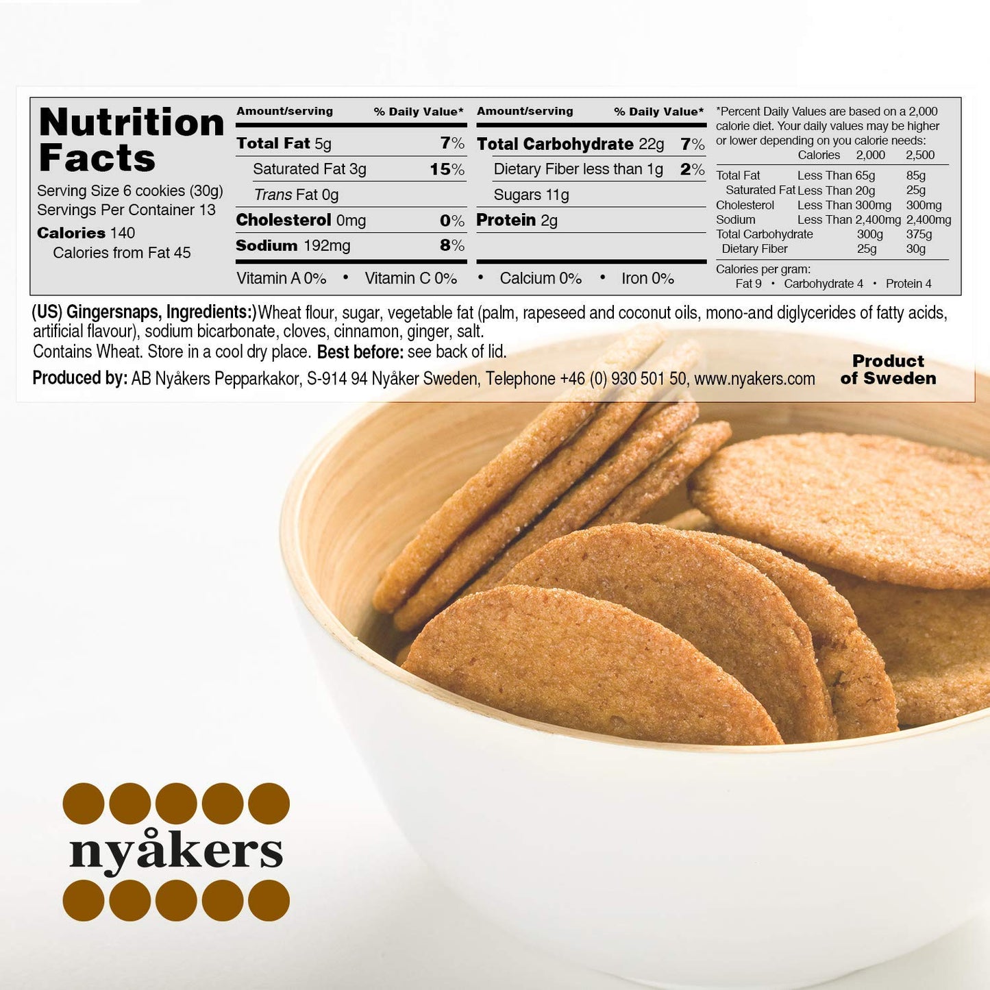 Nyakers Original Swedish Ginger Snaps 5.3 oz