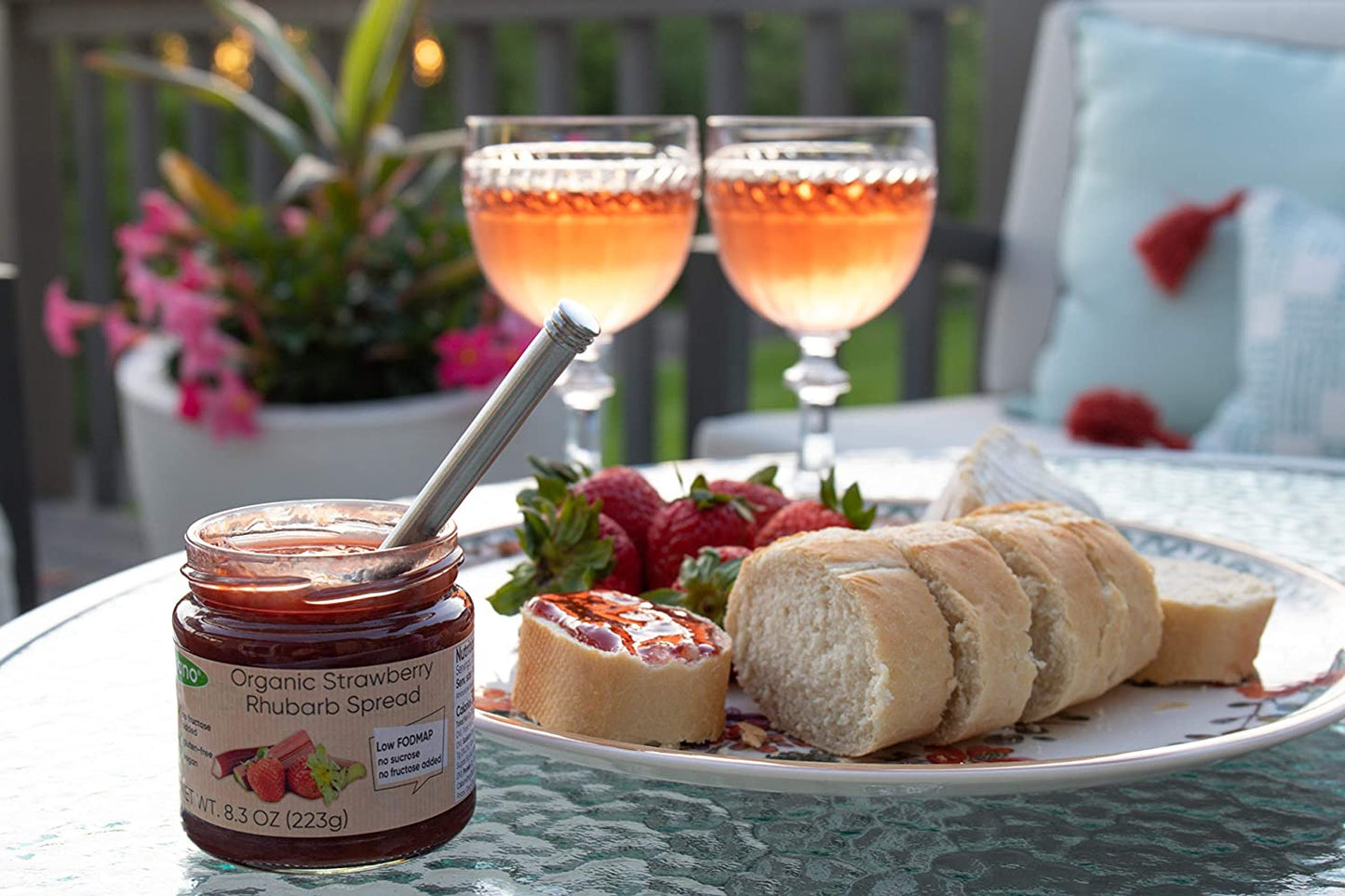 Set of 3 Organic Strawberry Rhubarb Spread Natural Jam - Gluten Free