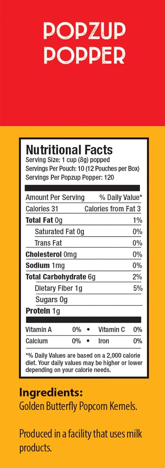 Movie Time Microwave Popcorn Kit - includes 12 Pouches - Gluten Free, Non-GMO