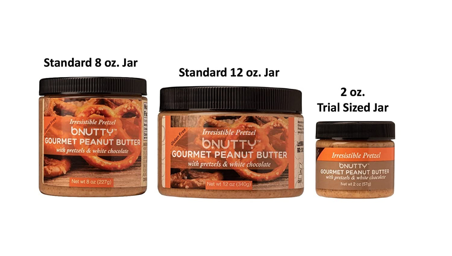bNutty Simply Salted Caramel Gourmet Peanut Butter - Gluten Free - Natural Peanut Butter - 12oz Jars - 3 Pack