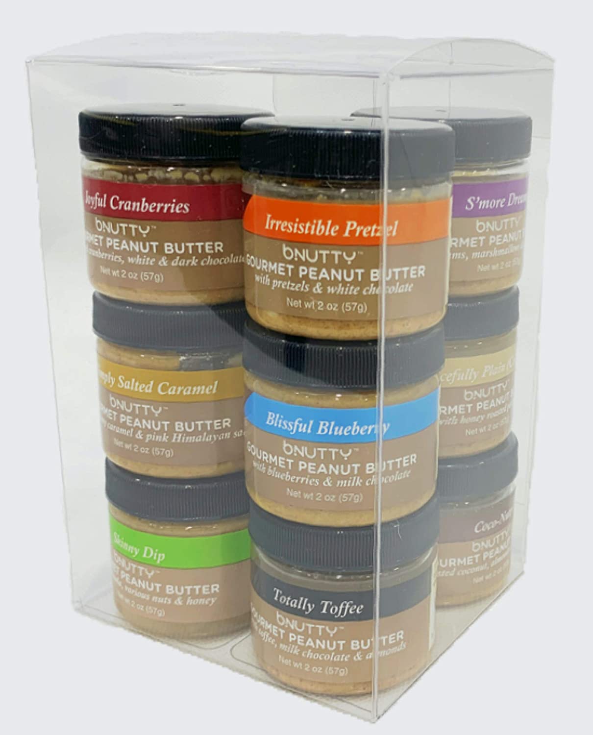 bNutty Gourmet Peanut Butter - Assorted Flavors - Gluten Free - Natural Peanut Butter - 10 Pack
