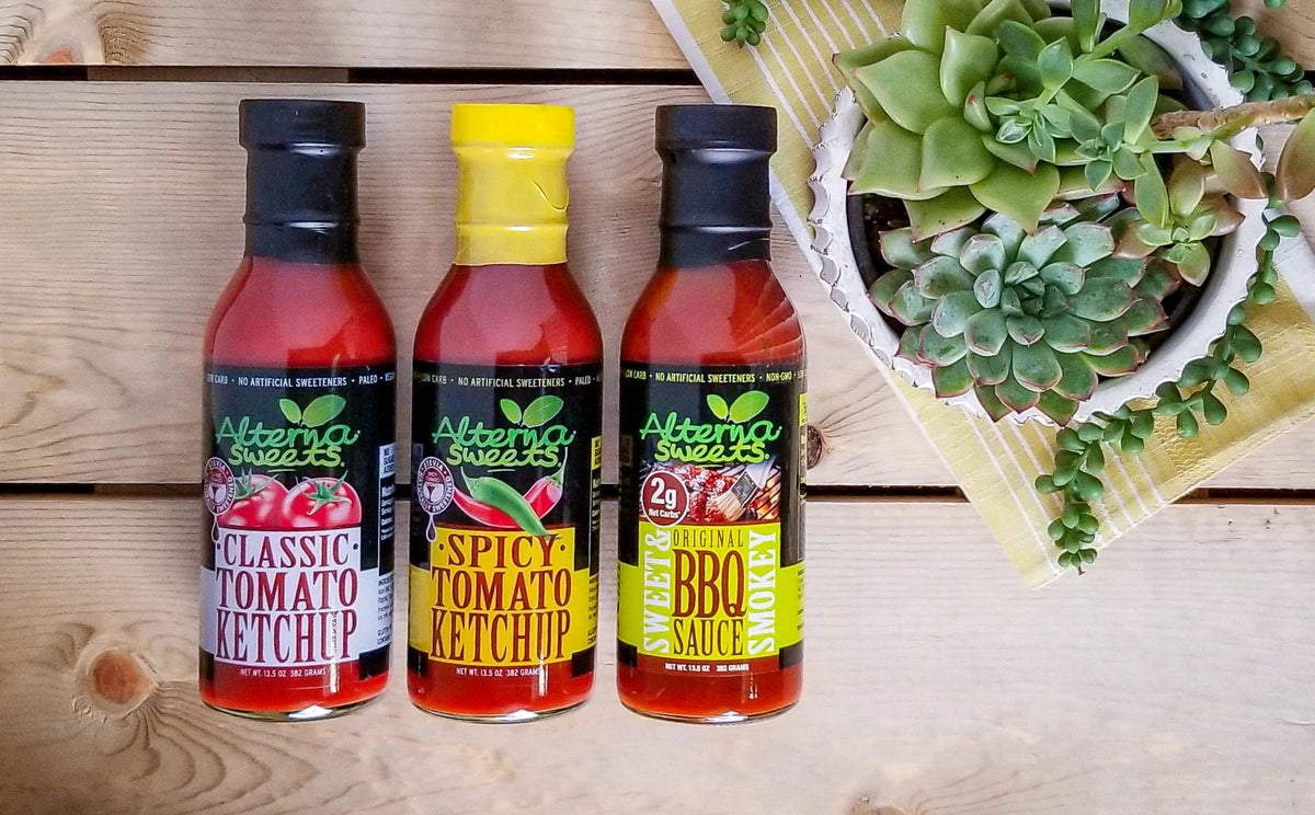 AlternaSweets Low Carb Variety Pack - Ketchup, Spicy Ketchup & BBQ