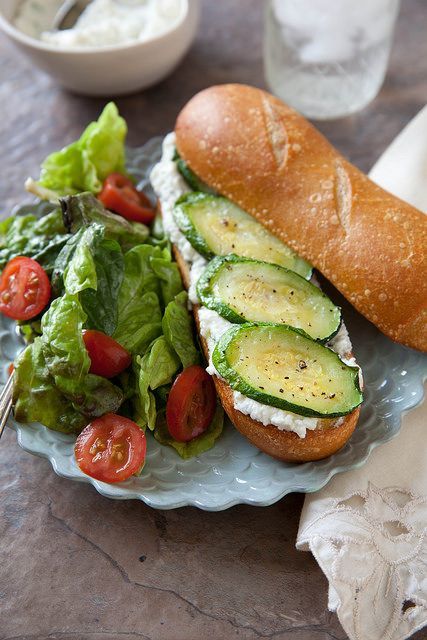 Roasted Zucchini and Ricotta Sandwiches