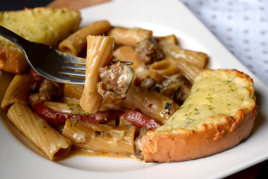 Creamy Rigatoni & Italian Sausage Skillet