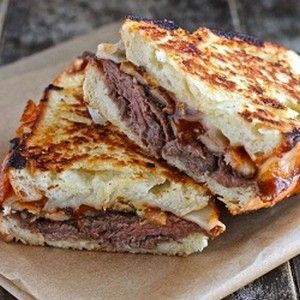 Roast Beef Grilled Cheese w/ BBQ Sauce