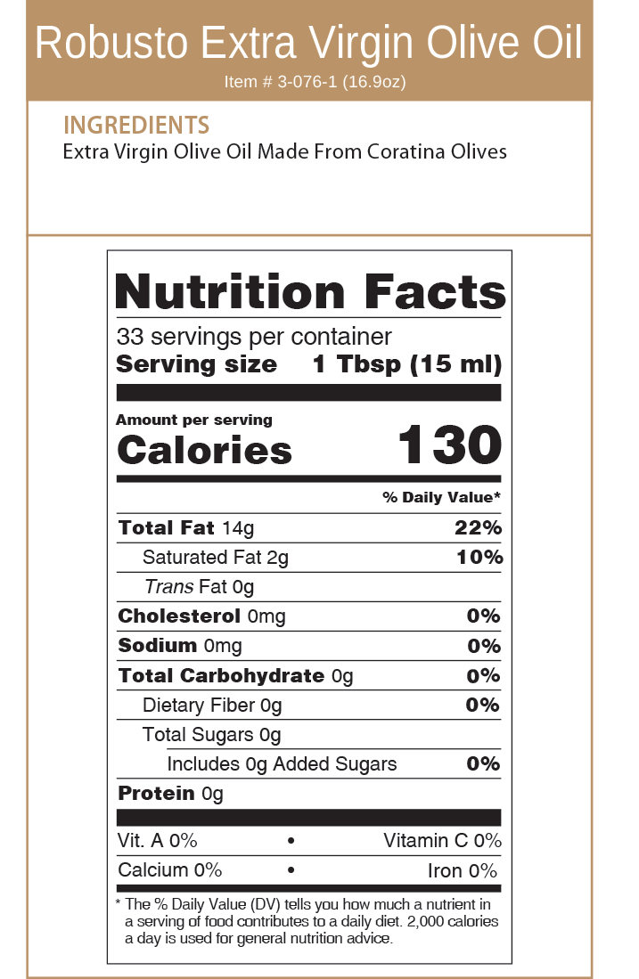 Robusto Extra Virgin Olive Oil (16.9oz)