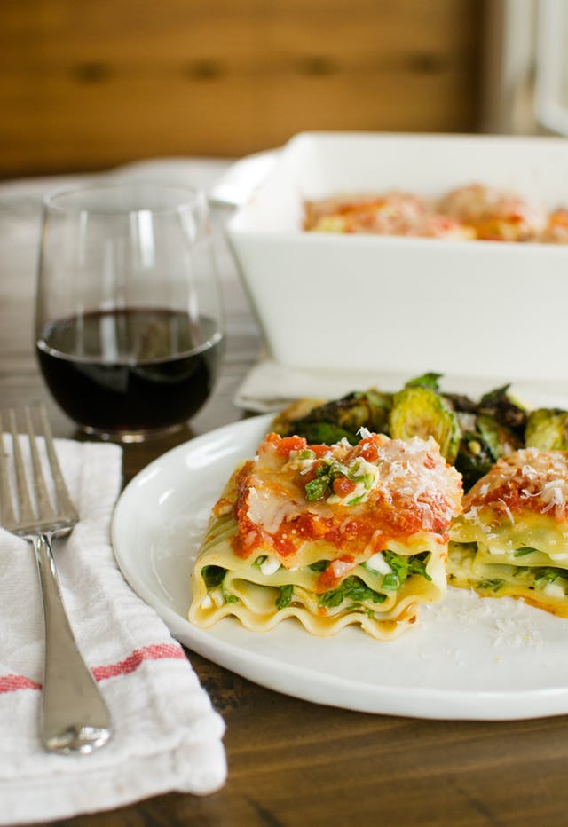 Spinach Lasagna Roll Ups