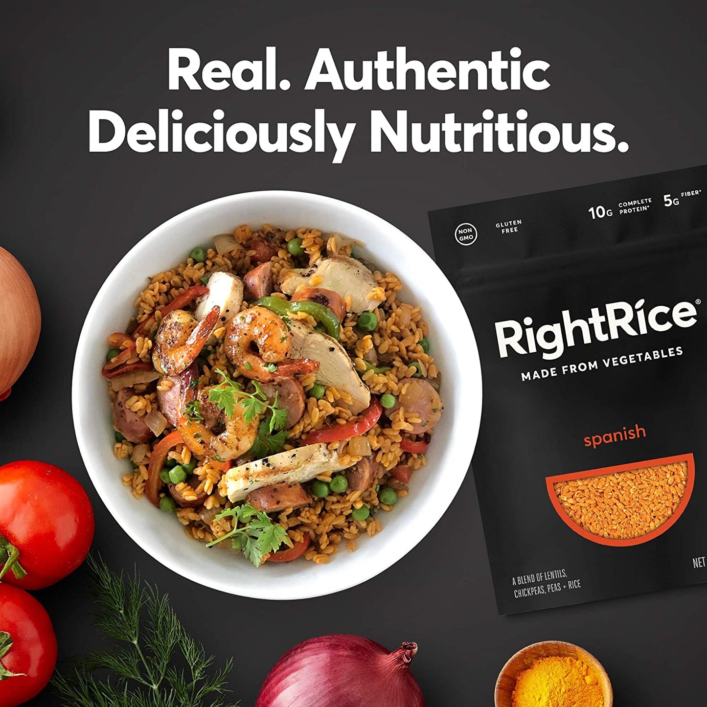 RightRice - Variety Pack (7oz. Pack of 6) - Made from Vegetables - High Protein, Vegan, non GMO, Gluten Free