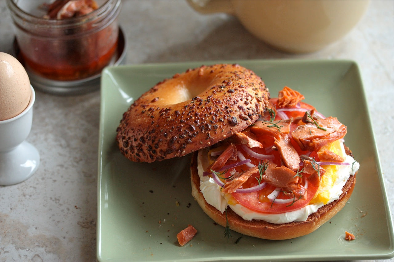 Smoked Salmon Breakfast Bagels