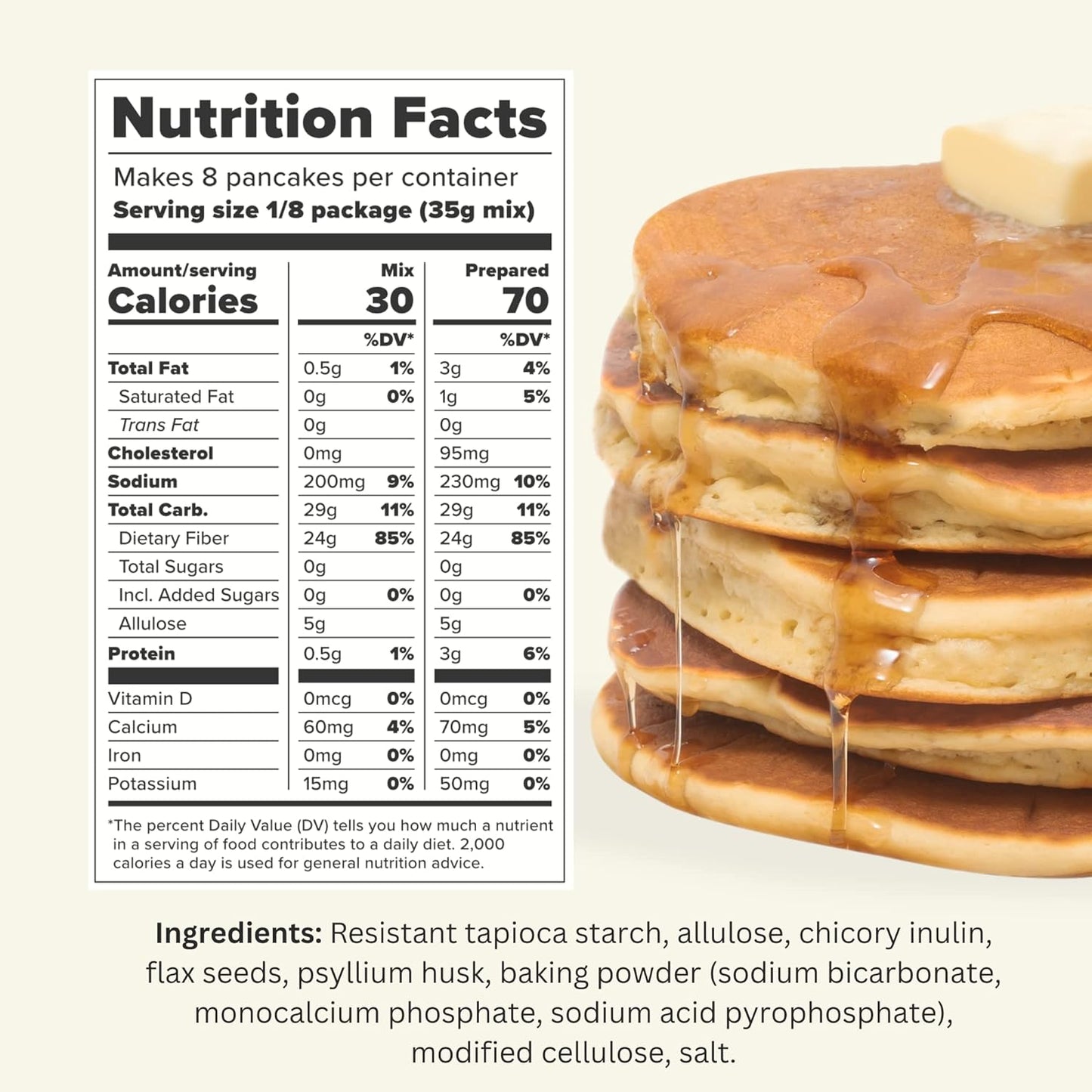 Keto Pancake & Waffle Zero Carb Mix - Keto, Non-GMO, Gluten Free Pancake Waffle Mix - 9.8 oz