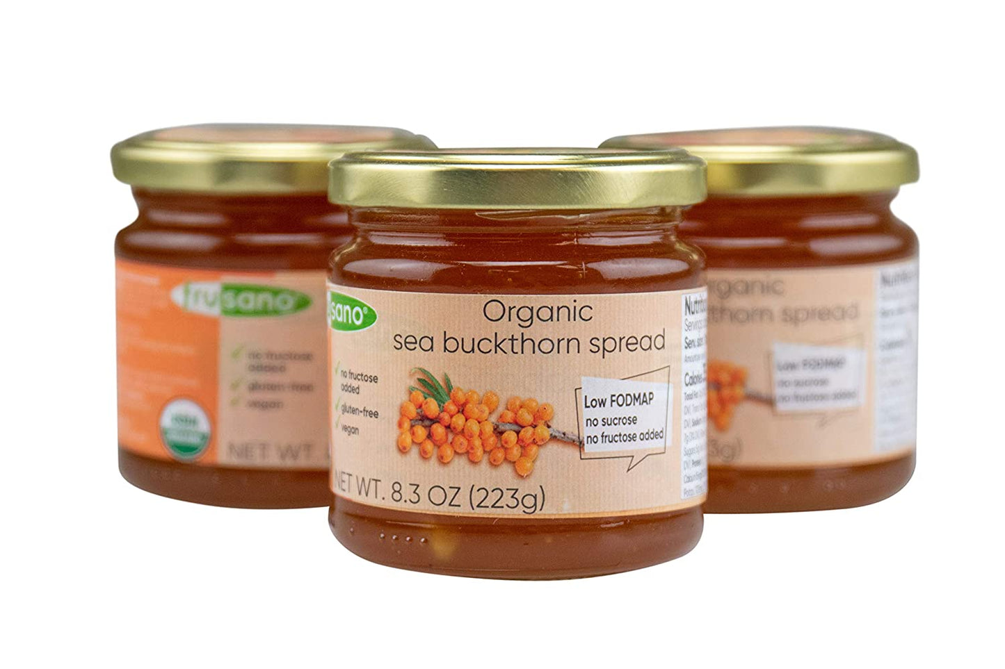 Set of 3 Organic Sea Buckthorn Spread Natural Jam - Gluten Free