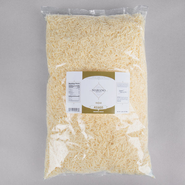 Shredded Asiago Cheese 5 lb. Bag - 4/Case