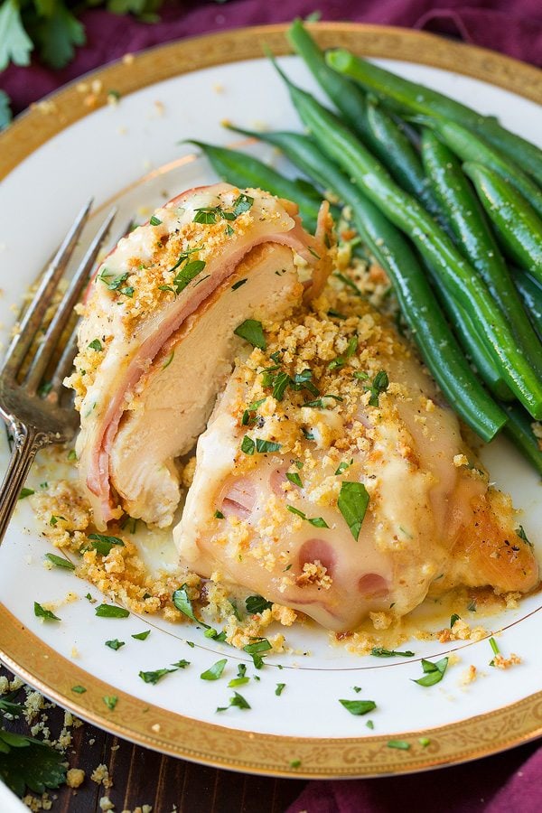 Keto / Low Carb Chicken Cordon Bleu with Asparagus (GF)