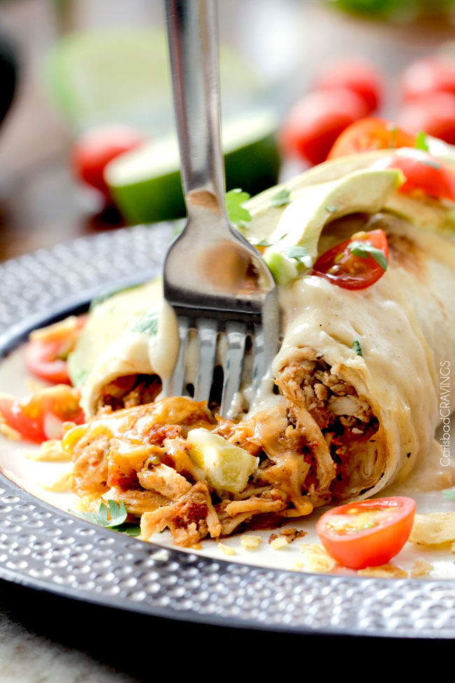 SMOTHERED BAKED CHICKEN BURRITOS