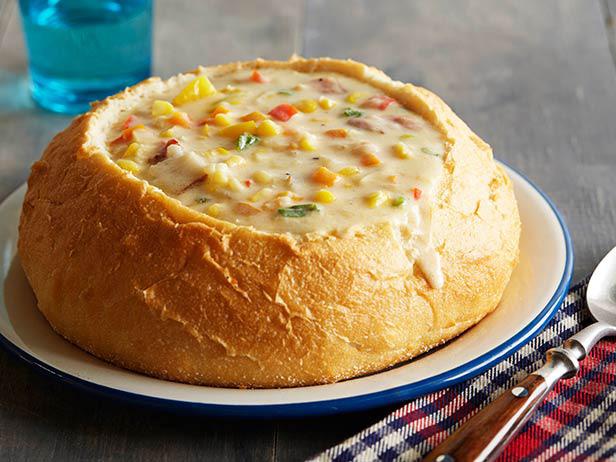 Creamy Corn Chowder with Boule Bread Bowls - includes 4