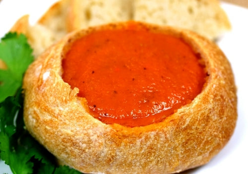 Rustic Tomato Basil Soup with Boule Bread Bowls - includes 4