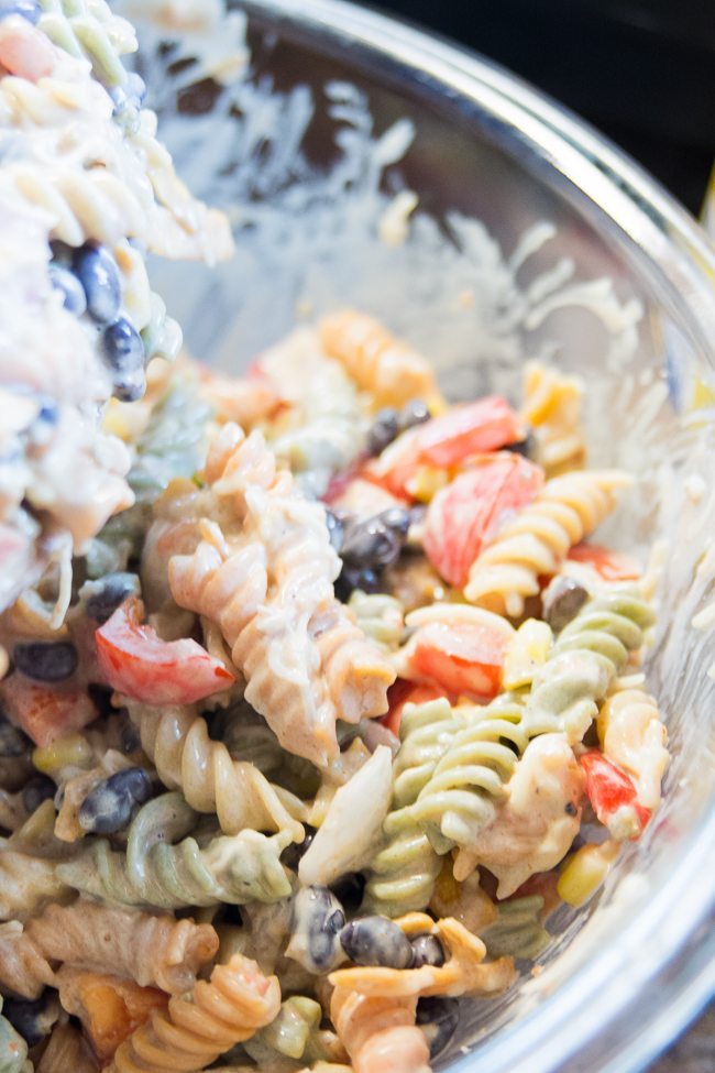 Zesty Tex Mex Chicken Pasta Salad