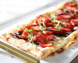 CREAMY STRAWBERRY AND BRIE FLATBREAD - Serves 6 to 8