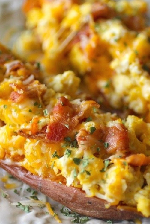 Breakfast Stuffed Sweet Potatoes