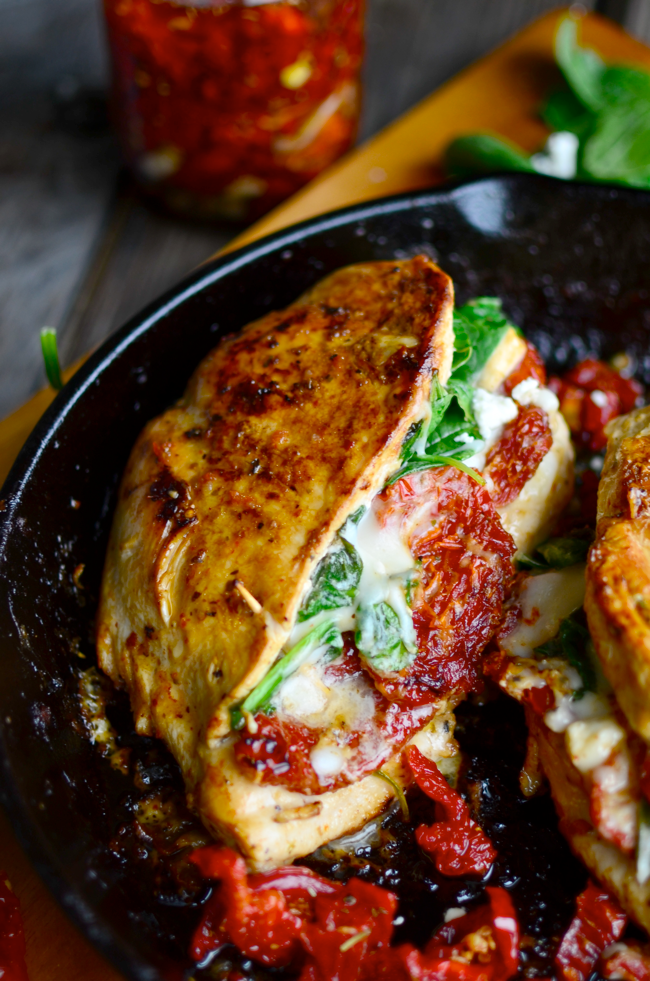 Sundried Tomato, Spinach, and Cheese Stuffed Chicken - Serves 2